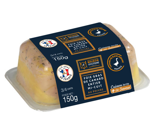 Foie gras de canard entier mi-cuit au poivre