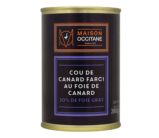 Cou de canard farci au foie de canard
