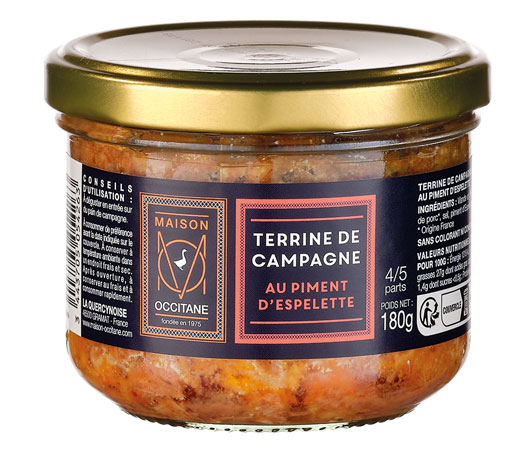 Terrine de campagne au piment d'Espelette -180g