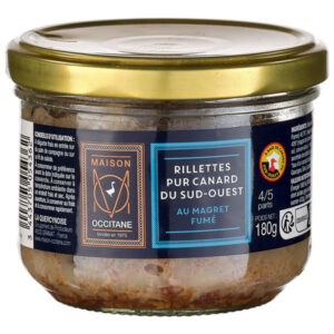 Rillettes pur canard du Sud-Ouest au magret fumé - 180g