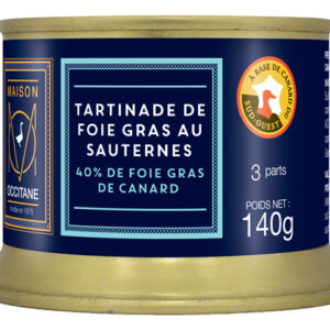Tartinade au foie gras de canard du Sud-Ouest parfumée au Sauternes - 140g