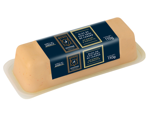 Bloc de Foie Gras de canard mi-cuit au piment d'Espelette