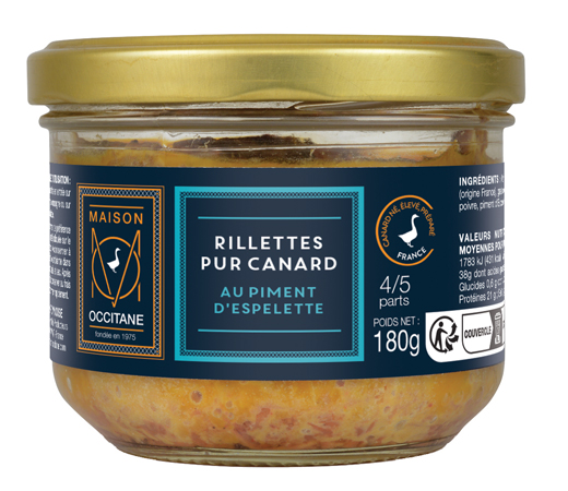 Rillettes de canard au piment d'Espelette