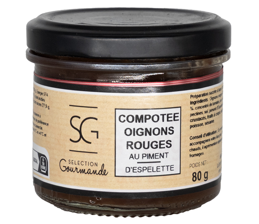 Compotée oignons rouges au piment d'espelette