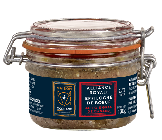 Effiloché de bœuf au foie gras de canard