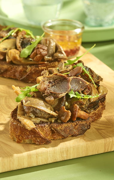 Tartines de gésiers de canard