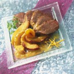 Magret de canard aux pêches et sa sauce aigre-douce