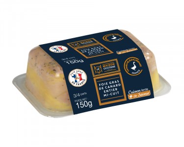 Foie gras de canard entier mi-cuit barquette 150g Origine France