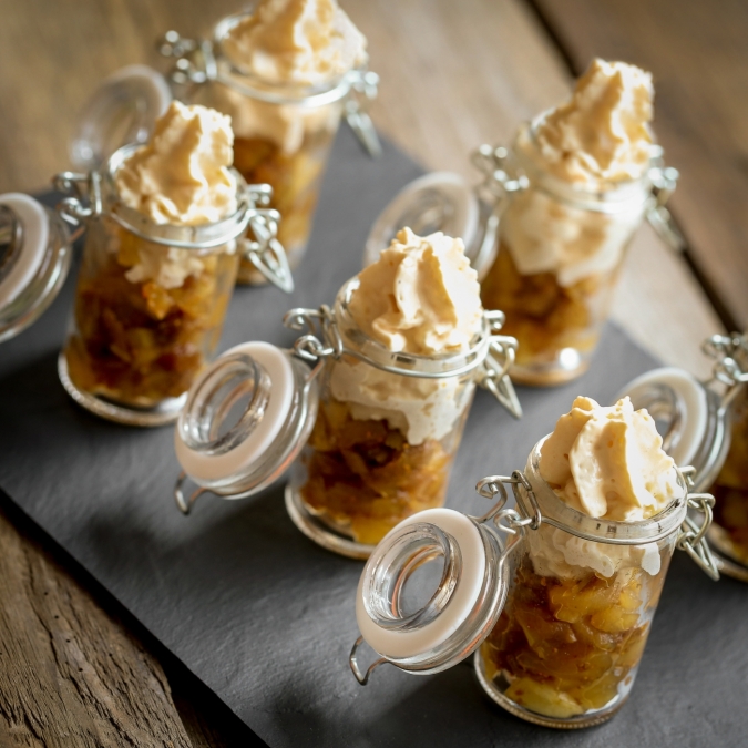 Verrine de foie gras et de poires 